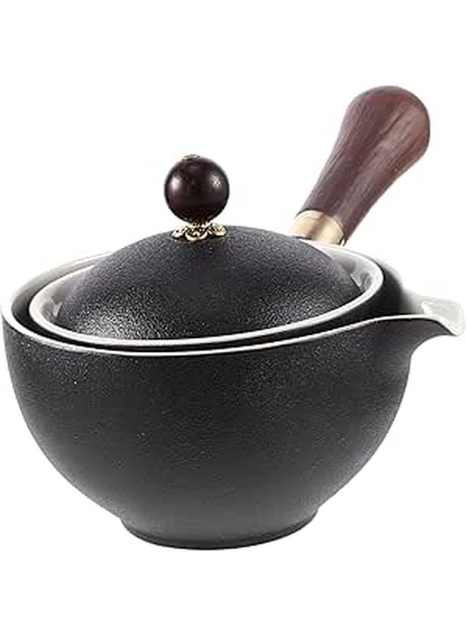 Rotating Ceramic Chinese Teapot with Filter Strainer Heat Resistant Porcelain for Loose Tea - Image 1