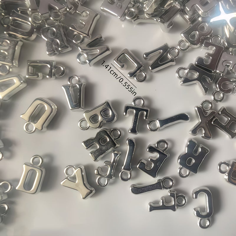 150PCS Silver Letter Pendants for Bracelet Necklace DIY Jewelry Making - Image 4