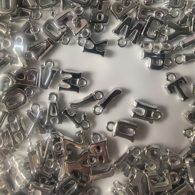 150PCS Silver Letter Pendants for Bracelet Necklace DIY Jewelry Making - Image 5