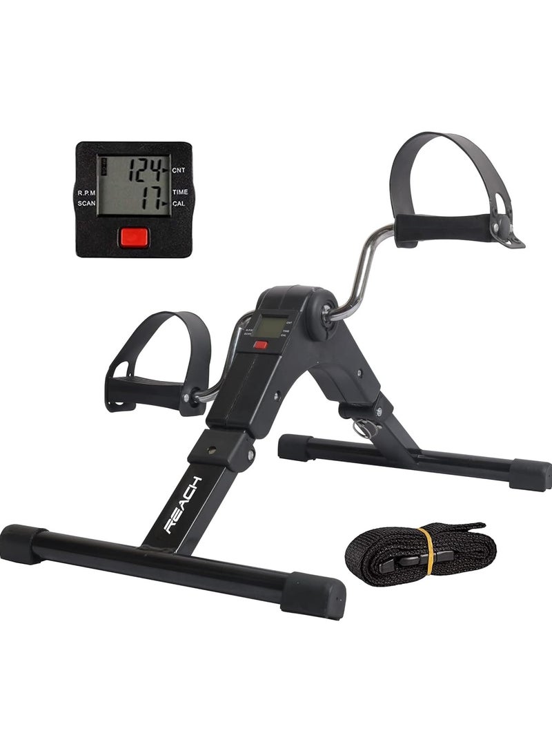 دراجة تمارين رياضية صغيرة قابلة للحمل، مزودة بجهاز مراقبة رقمي، ودواسات لتمارين الساقين والذراعين، حجم صغير يمكنك من وضعها تحت المنضدة والتمرن وأنت جالس. 50*41*28سم - Image 1