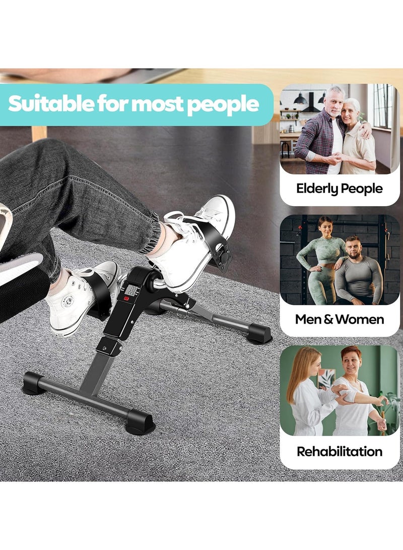 دراجة تمارين رياضية صغيرة قابلة للحمل، مزودة بجهاز مراقبة رقمي، ودواسات لتمارين الساقين والذراعين، حجم صغير يمكنك من وضعها تحت المنضدة والتمرن وأنت جالس. 50*41*28سم - Image 3