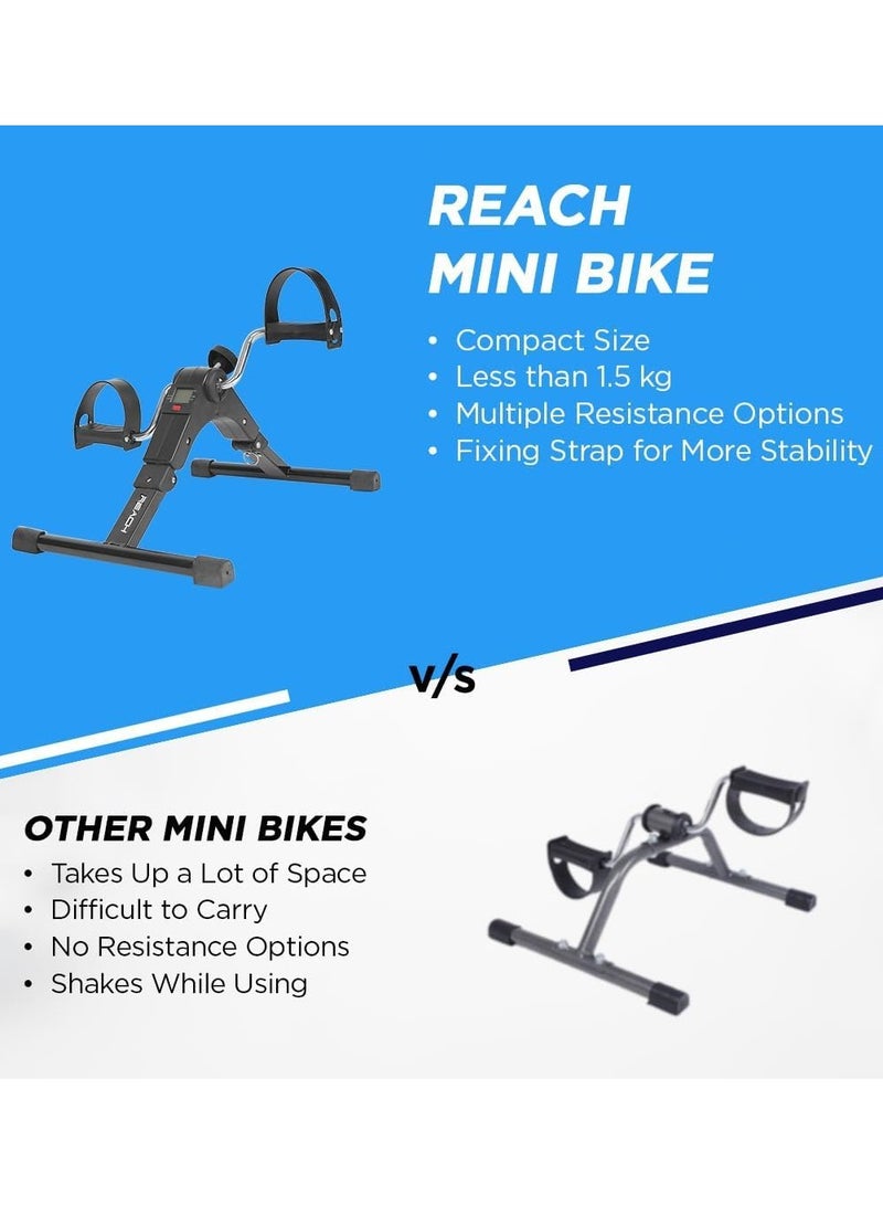 دراجة تمارين رياضية صغيرة قابلة للحمل، مزودة بجهاز مراقبة رقمي، ودواسات لتمارين الساقين والذراعين، حجم صغير يمكنك من وضعها تحت المنضدة والتمرن وأنت جالس. 50*41*28سم - Image 4