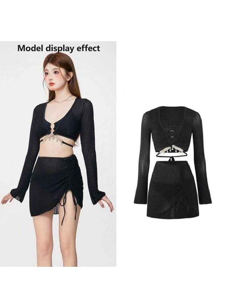 general Women's 4-Piece Swimsuit Skirt Style Swimsuit Fashionable Swimsuit Women Swimsuit Girls Birthday Gift Swimsuit Party Best Gift - Image 1