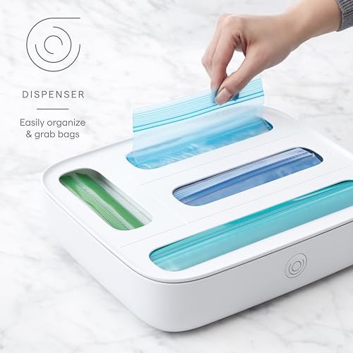 YouCopia StoraBag Drawer Food Bags Dispenser, 4-Slot, Plastic Sandwich Bag Organizer for Kitchen Storage, White - Image 2
