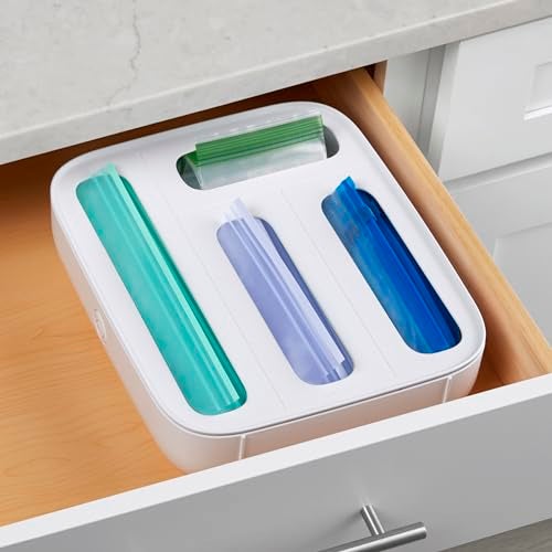 YouCopia StoraBag Drawer Food Bags Dispenser, 4-Slot, Plastic Sandwich Bag Organizer for Kitchen Storage, White - Image 5