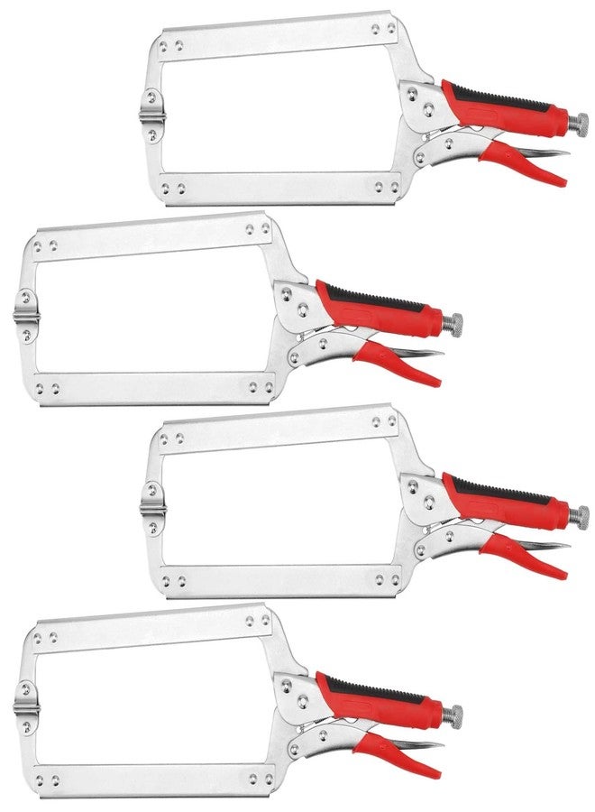 بينجيو كماشة قفل بمشبك على شكل حرف C من بينجيوي، 4 قطع، مقاس 18 بوصة، مشابك على شكل حرف C شديدة التحمل مع وسادات دوارة وغطاء مقبض مطاطي، أدوات لحام ونجارة قابلة للتعديل، فتحة فك قصوى 7 بوصات - Image 1