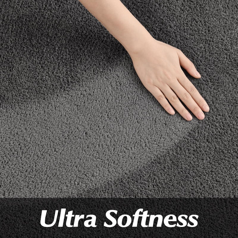 FlyDOIT Round Area Rugs for Bedroom Living Room, 4x4 Dark Grey Super Soft Comfy Thickened Memory-Foam Indoor Circle Carpet, Modern Aesthetic Minimalist Carpet for Boys Girls Adults Nursery Home DÃ©cor - Image 5