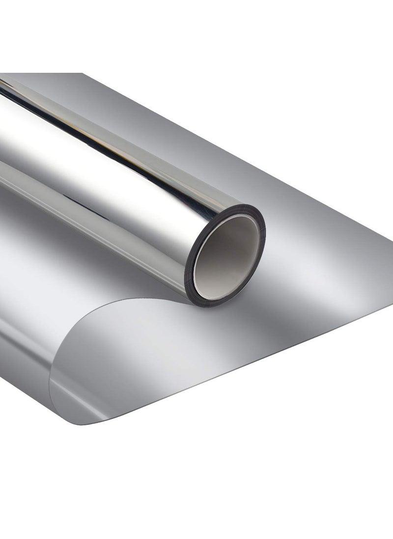 WPCTEV WPCTEV One Way Window Film Daytime Privacy Static Cling Self Adhesive House Film Glass Window Tint Heat Control Mirror Film for Home and Office Silver 6 Mil 175 Inch x 65 Feet 