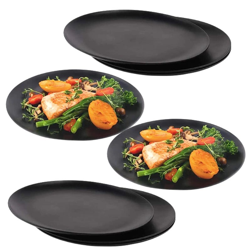 Decor Vibes Melamine 6 Black Dinner Set Plates with 6 Bowls and 2 Dip Bowl for Restaurant, Dinner Set for Snacks and gifiting Purpose (Matt Black, 10 Inch, Combo of 14) - Image 5