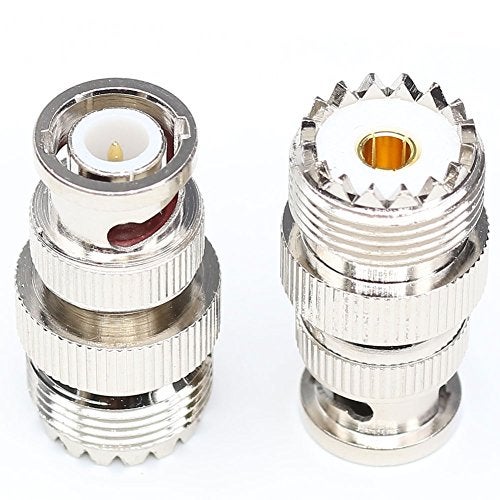 ANHAN BNC to UHF Coax Adapter, BNC Male to UHF Female Connector, PL259 Female Adapter, 2-Pack - Image 3
