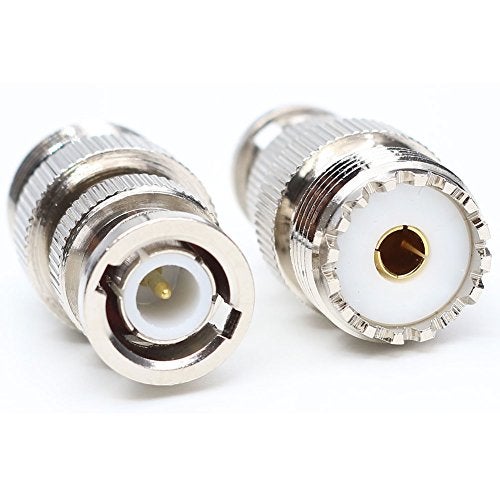 ANHAN BNC to UHF Coax Adapter, BNC Male to UHF Female Connector, PL259 Female Adapter, 2-Pack - Image 2