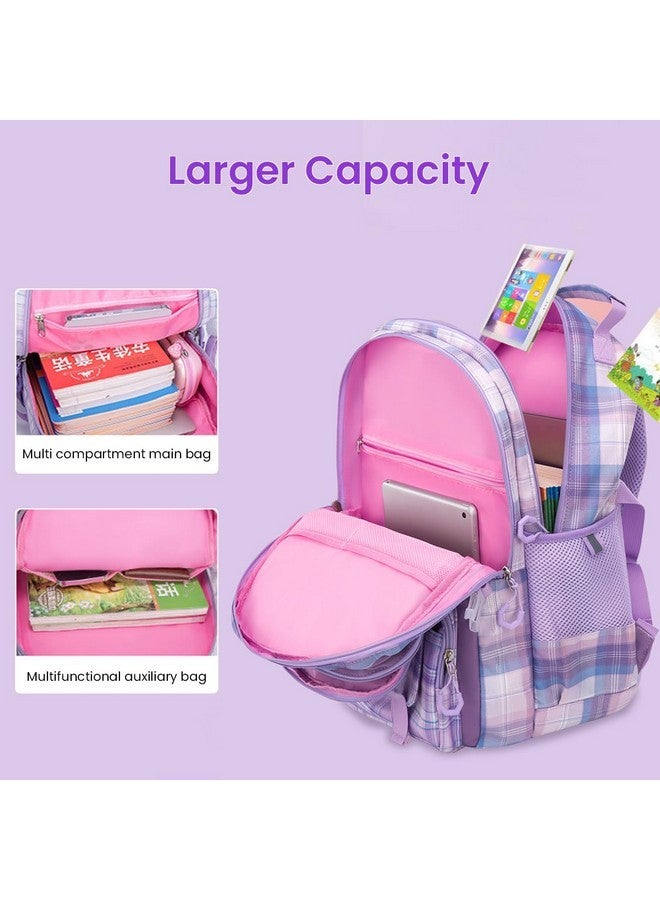 PALAY¬Æ School Bag for Girls Kids Stylish Waterproof Cartoon Design Girls School Bag Large Capacity School Backpack for Girls Gift School Bag for Girls (6-12 Years Old) - Purple - Image 3
