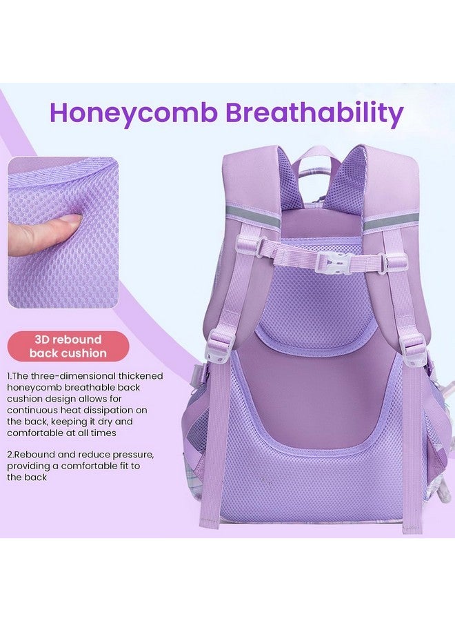 PALAY¬Æ School Bag for Girls Kids Stylish Waterproof Cartoon Design Girls School Bag Large Capacity School Backpack for Girls Gift School Bag for Girls (6-12 Years Old) - Purple - Image 4