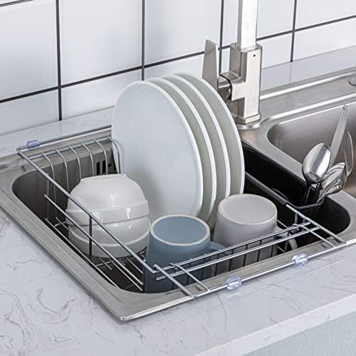 Premium Racks Expandable Over The Sink Dish Rack - 304 Stainless Steel - Durable - Image 1