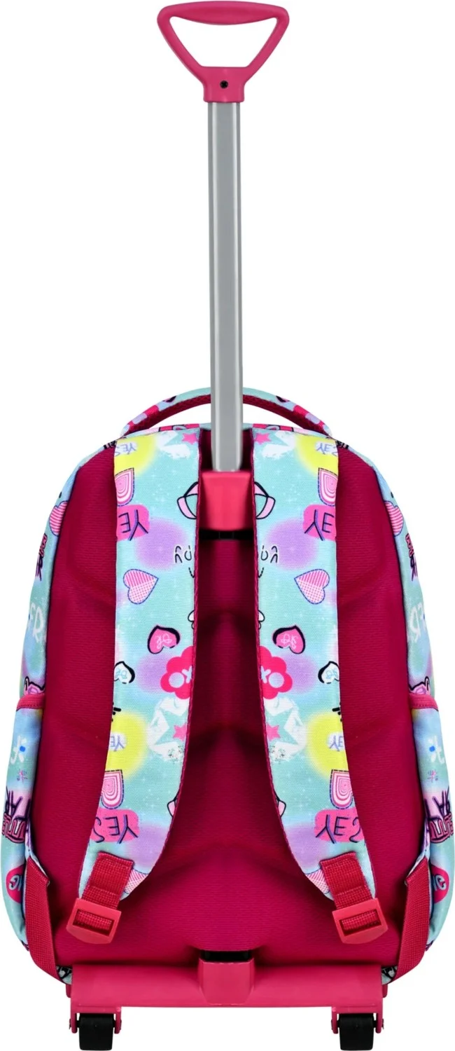 Çantaland 3-Piece School Set with Trolley, Colorful Patterned Primary School Bag + Lunch Box + Pencil Case