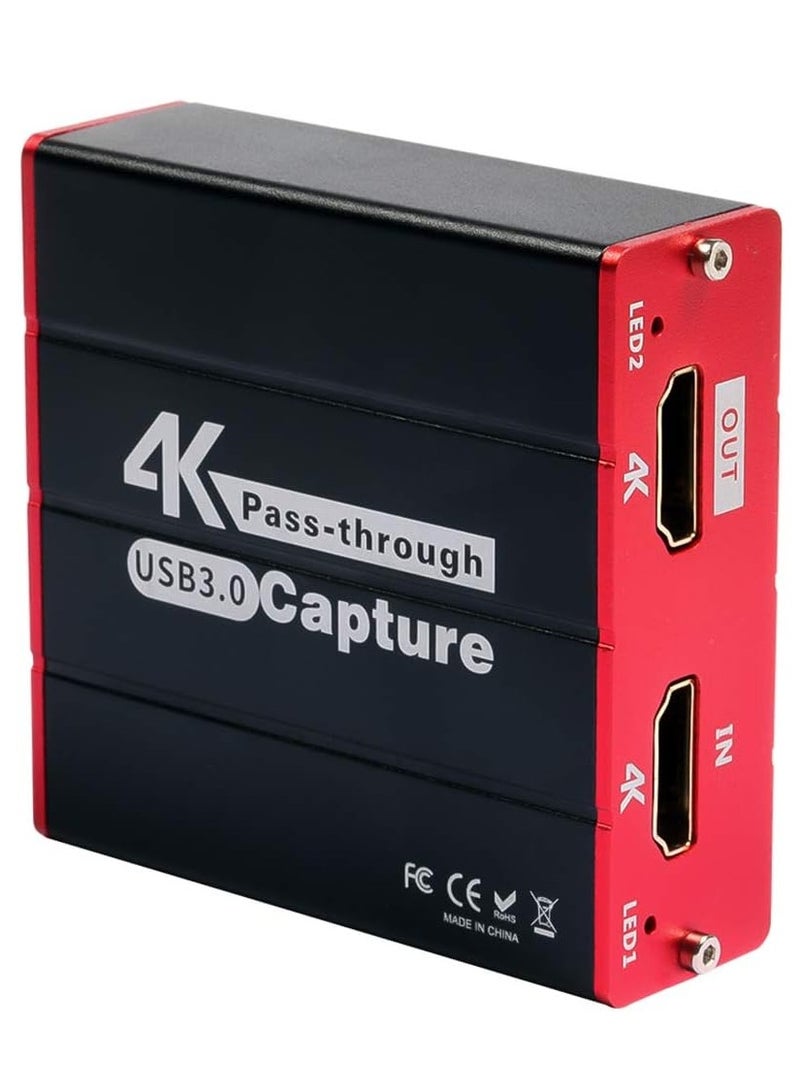 USB 3.0 HDMI Video Capture Card 1080P 60FPS HD with HDMI Port Works with DSLR Xbox PS4 Nintendo Switch for OBS Gaming Twitch Live Streaming Recording - Image 1