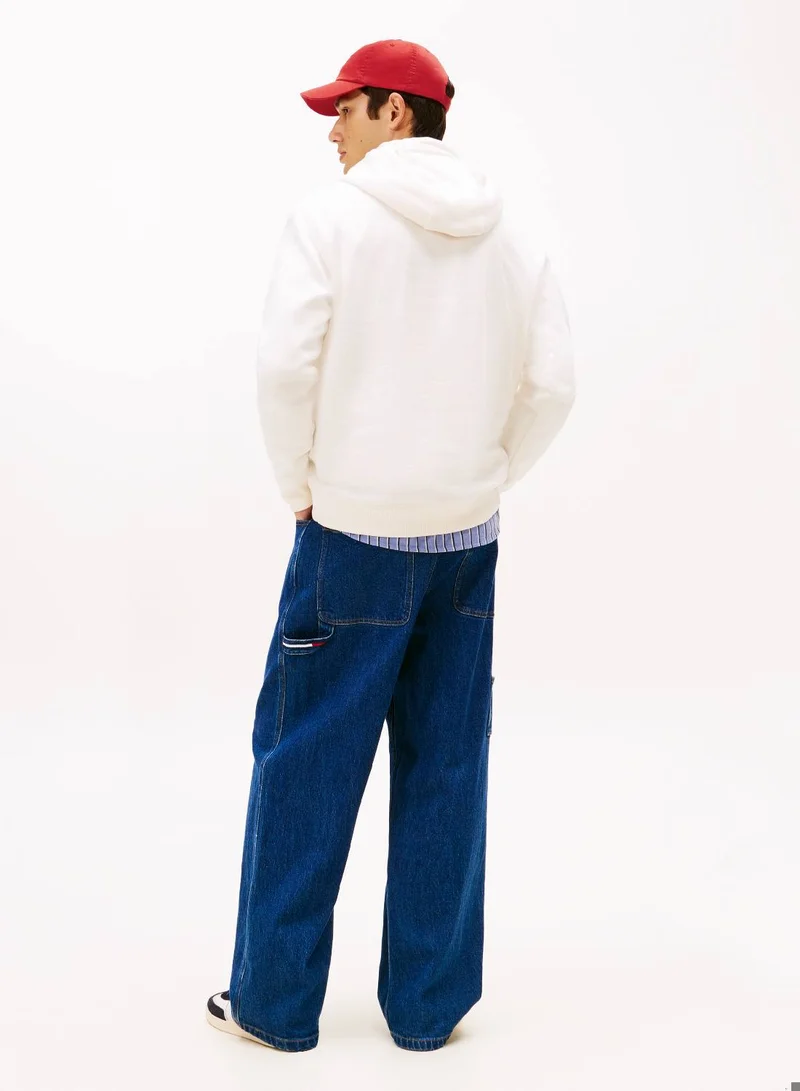 تومي جينز هودي بخامة ممشطة