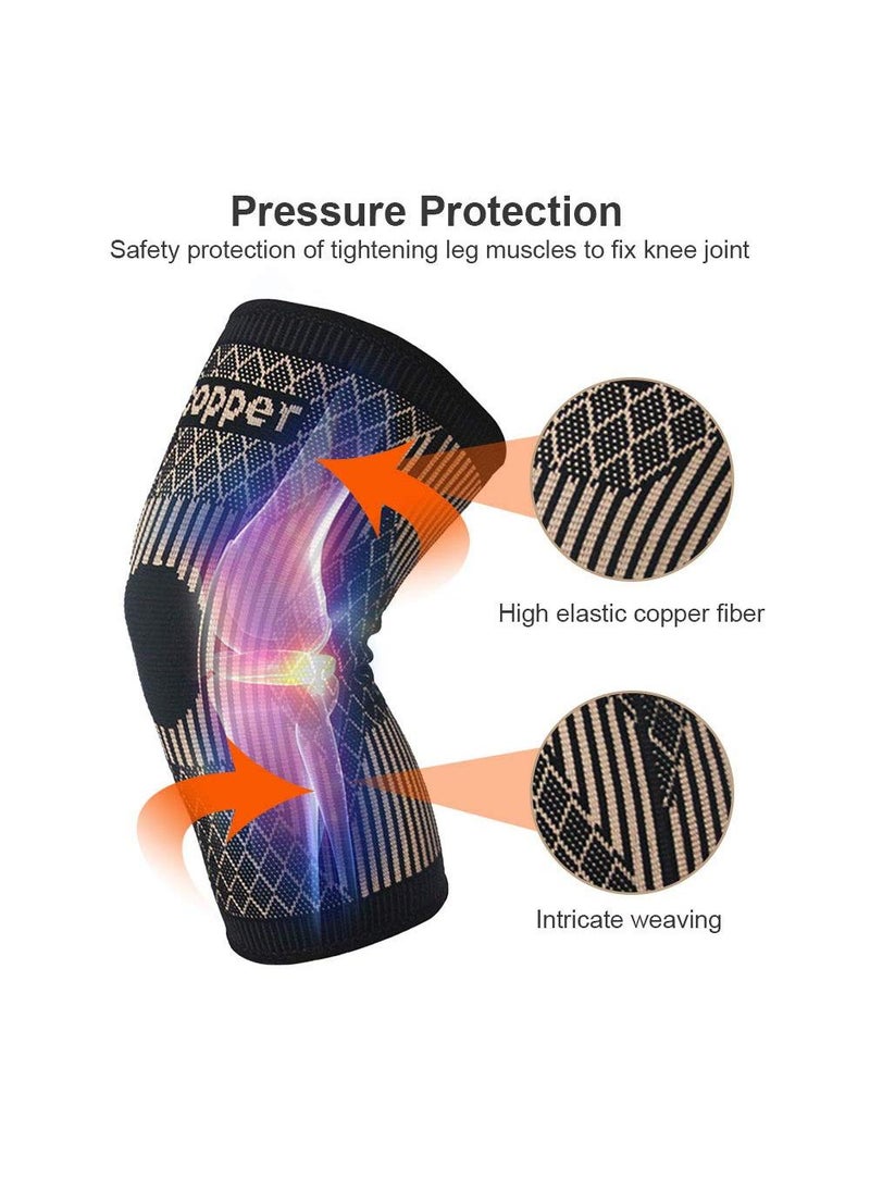 Sweet seven - Copper Knee Brace for Sports, Workout, Arthritis Pain Relief - Compression and Support Sleeve - Single - Image 1