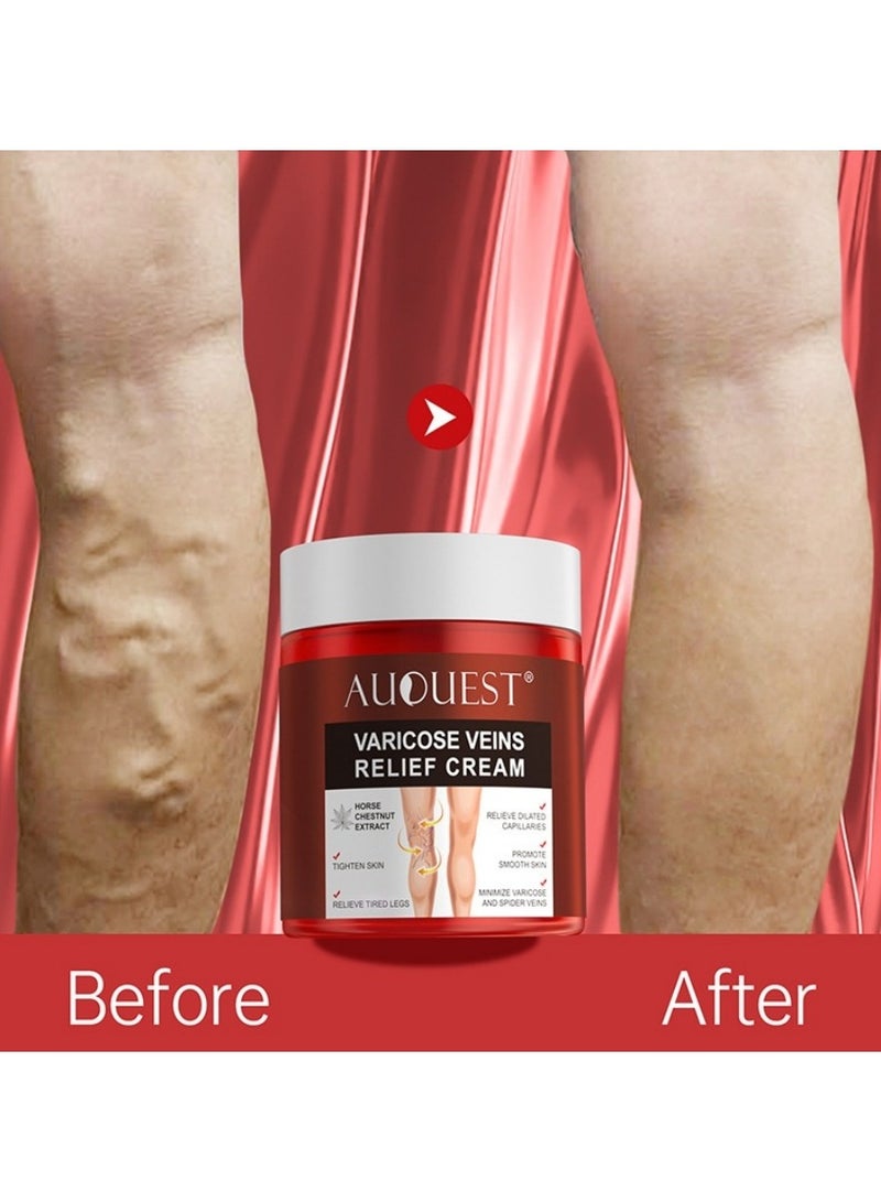 AuQuest Varicose Veins Treatment Cream with Horse Chestnut – 80g Pain Relief for Legs & Hands | Reduces Inflammation, Phlebitis & Angiitis | Promotes Smooth Skin  - Image 3