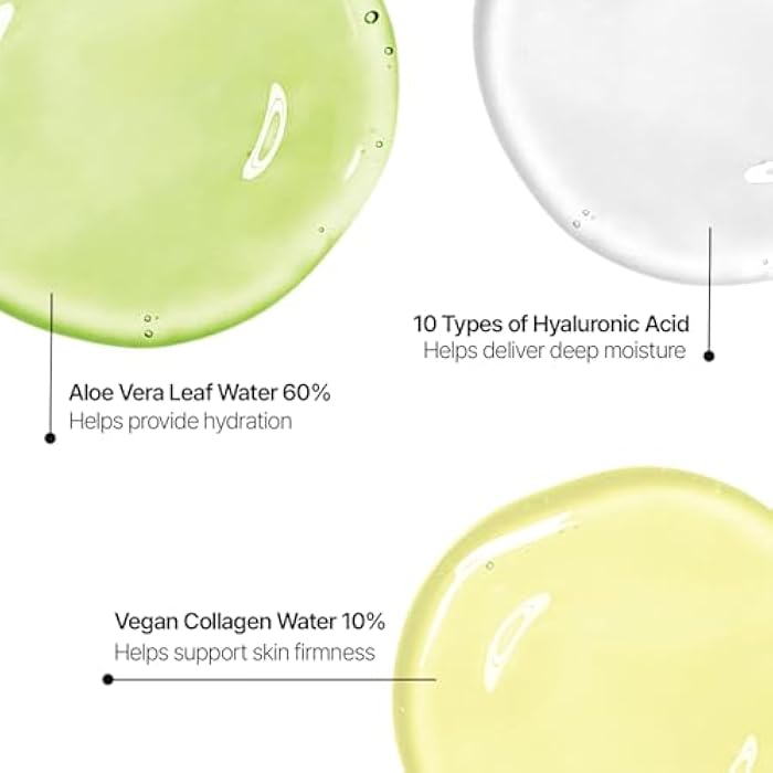 shaishaishai ALOE PDRN Cooling Repair Ampoule, 10% Vegan Collagen, 10 Types Hyaluronic Acid, Cooling Hydration & Soothing, Glow Serum, Korean Skincare, 1.69 Fl Oz - Image 4