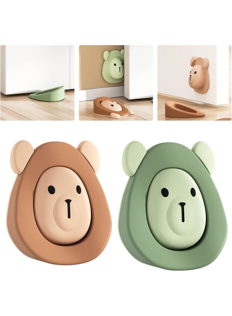 SOLARAE Door Stopper, Door Stopper Rubber, Rubber Silicone Gate Door Stoppers, Holder Doorstop Floor Wall Protector with Storage Base, 2pcs - Image 2