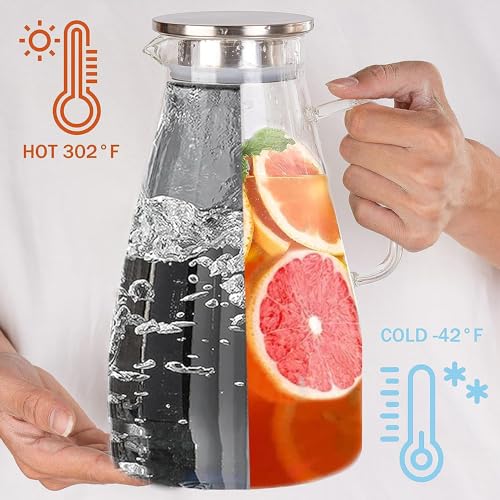 ZROY ENTERPRISE ZROY Premium 1800ml Glass Water Jug with Plastic Lid & Handle | Transparent Beverage Carafe for Home, Office | Pitcher for Serve Water, Milk, Juice, Beverage, Cocktail, Ideal for Gift (Duck - 1.8L) - Image 3