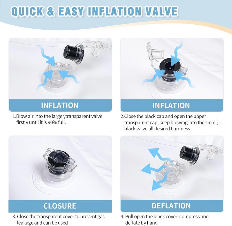 يُسلِّم حوض شامبو قابل للانتفاخ -إناء شامبو محمول، حوض غسيل الشعر لطريحي الفراش، والمعوقين، والمصابين، حوض غسيل الشعر لخصلات الشعر والغسيل المنزلي (أبيض) - Image 2