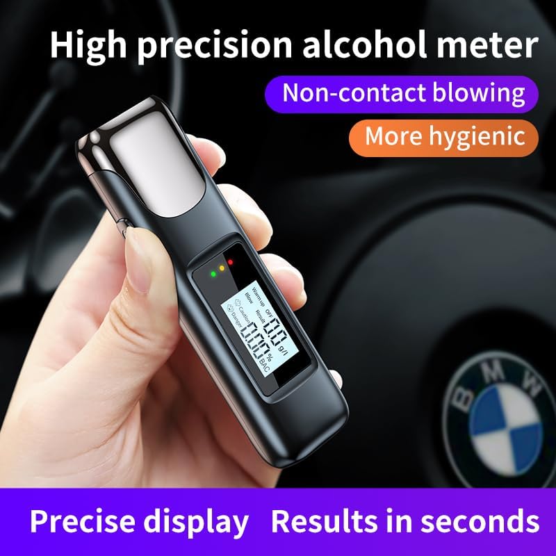 NEWDRU AlcoCheck Max - Advanced Digital Alcohol Tester with LED Display and Safety Alarm - Image 2
