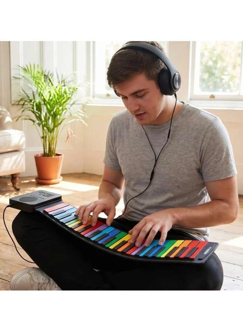 Innovatek Smart Rollable Piano 49 Keys Color Coded Books and Smart Phone App for Effortless Learning and Musical Mastery - Image 4