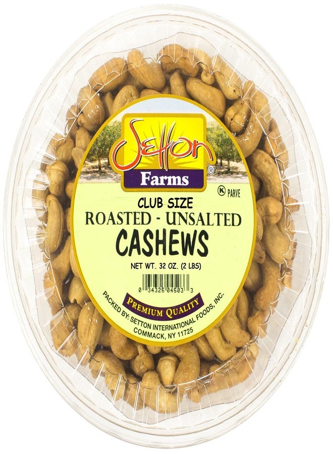 Setton Farms Cashews Roasted Unsalted | Non-GMO | Premium Quality | Bulk Value Size 32 Oz. (2 Lb.) - Image 1
