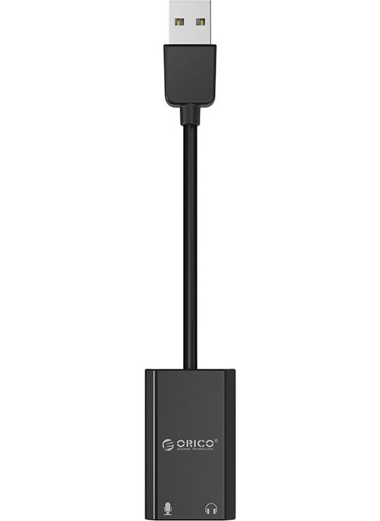 USB 2.0 TRS External Sound Card with 3.5mm Jack Input Black