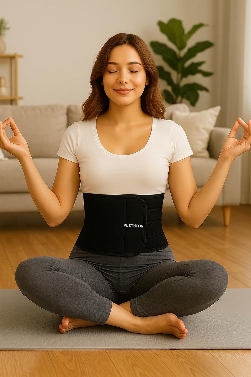 PLETHEON Abdominal Belt for Men & Women – Post Surgery & Postpartum Recovery Support – Adjustable Compression Belt for Tummy, Waist & Back Pain Relief (Free Size) (Black, One Size, ABDOMINAL BELT) - Image 3