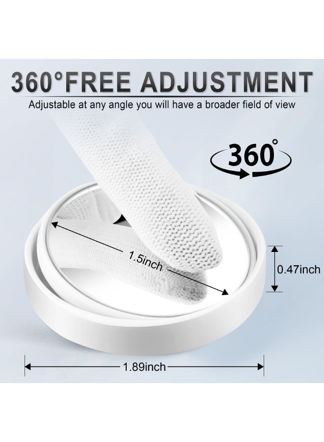 2 Pack Blind Spot Mirrors 360 Degree Rotate Sway Silver Round Curved Convex Wide Angle Mirror Waterproof HD Crystal Glass Blindspot Mirrors for Cars SUV Trucks Traffic Safety（Free Car Cleaning Cloth） - Image 2