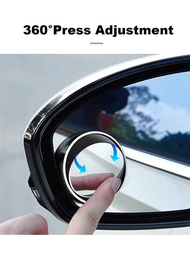 YUFAN 2 Pieces Vacuum Blind Spot Mirror with Cleaning Towel, No Glue, No Harm To The Car Mirror, 2 Inch Round Hd Glass Convex Wide Angle Side Mirrors, Convex Mirrors for Any Car, Van, Suv and Truck (Silver, 2 Pcs) - Image 3