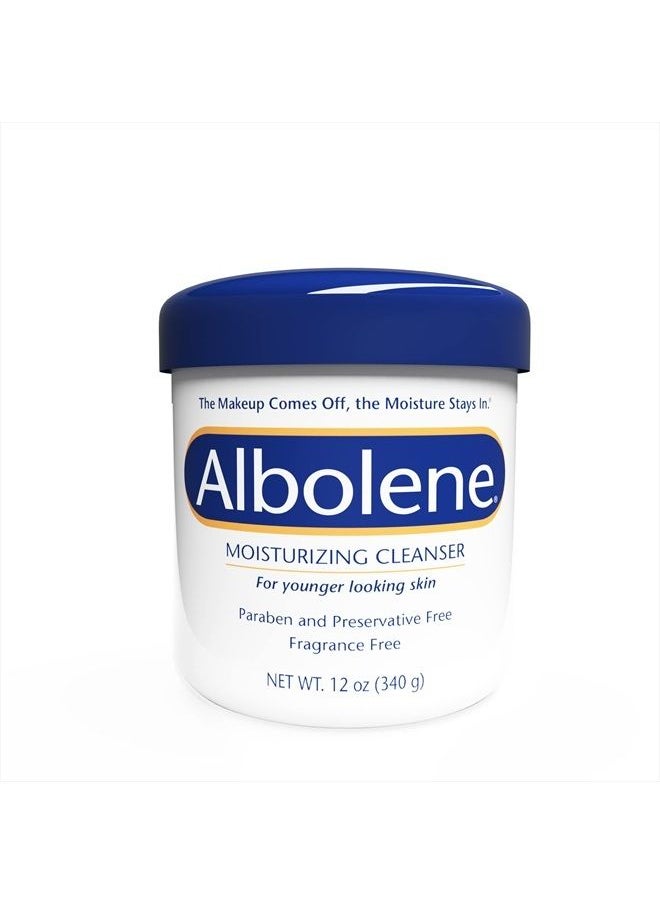 Albolene Face Moisturizer and Makeup Remover, Facial Cleanser and Cleansing Balm, Fragrance Free Cream, 12 oz  - Image 1