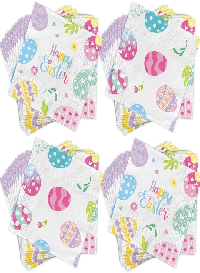 WorldBazaar Easter Paper Napkins Eggs 100Pcs Paper Towels Double-Sided Watercolor Disposable Guest Napkin for Dinner Bathroom Easter Party Decorations - Image 2