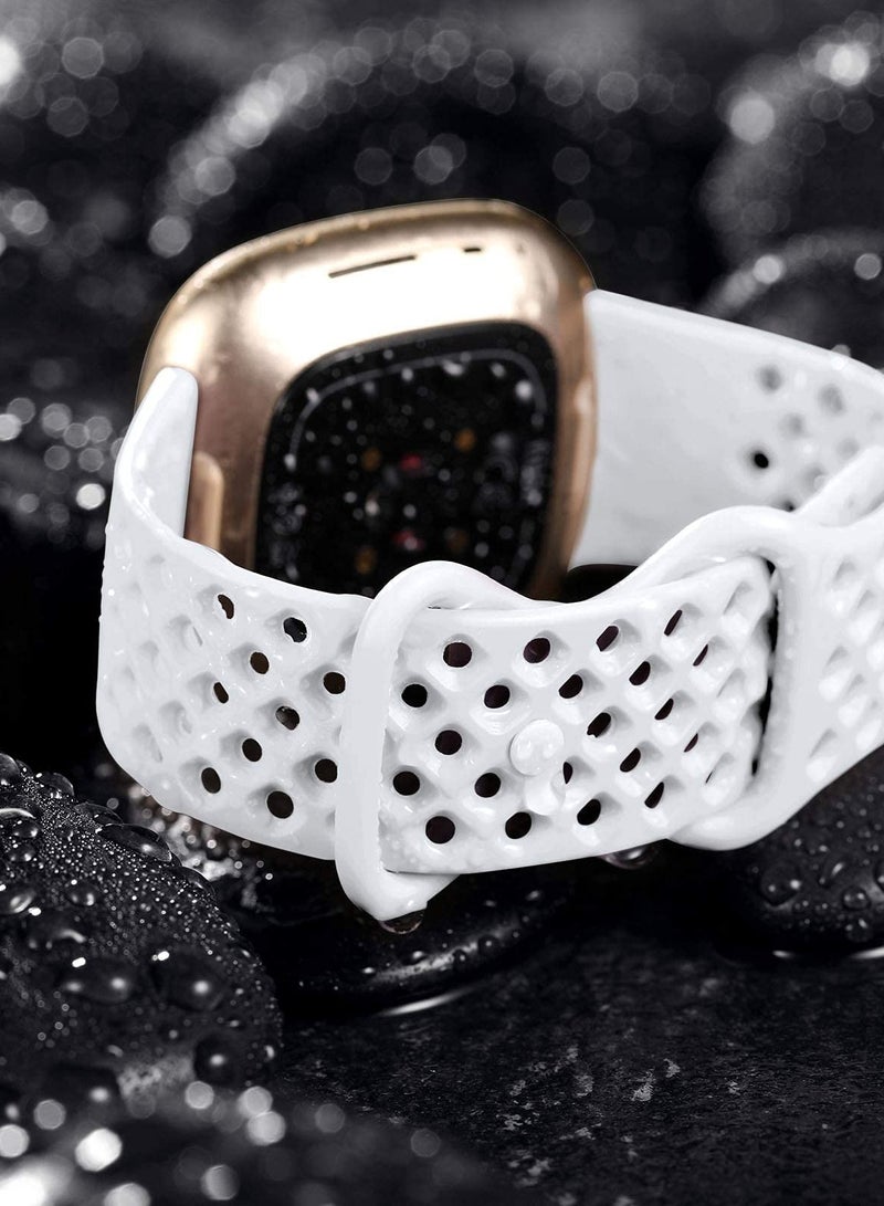 Adjustable Elastic Nylon Straps Compatible with Fitbit Versa 3 and Fitbit Sense, Breathable Sports Bands for Men and Women (4 Pack) - Image 4