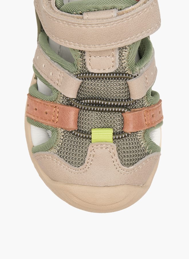Barefeet Boys Cut-Out Detail Sandals with Hook and Loop Closure  - Image 3