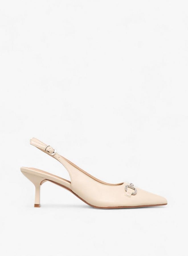 Flora Bella By Shoexpress Women Embellished Kitten Heel Shoes - Image 1