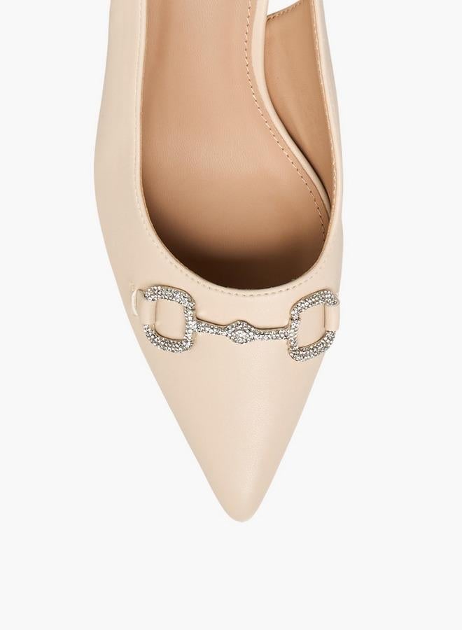 Flora Bella By Shoexpress Women Embellished Kitten Heel Shoes - Image 4