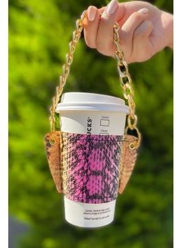 Bahels Women's Pink Special Series Leather Coffee Cup Holder  - Image 3
