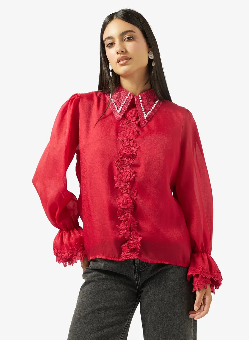 ELLA Shirt With 3D Florals