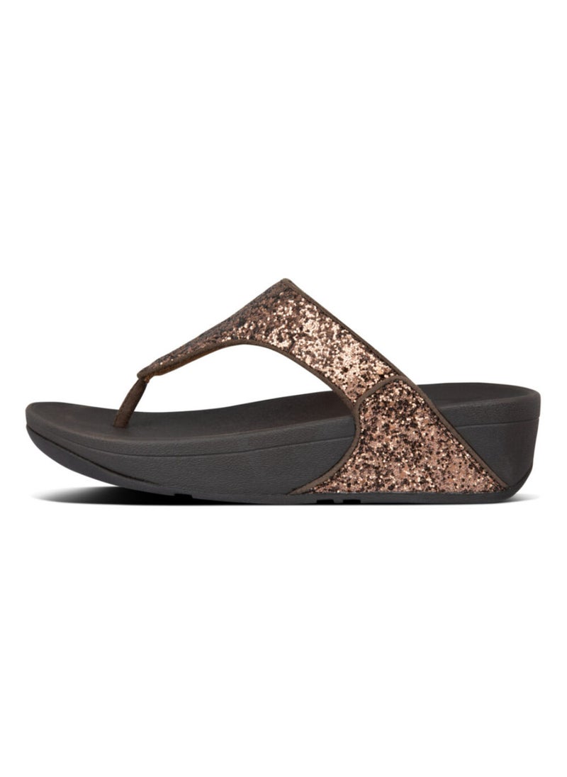 FitFlop 049-698 Fitflop Ladies Sandals Lulu Glitter Toe Thong X03-806 Chocolate  - Image 3