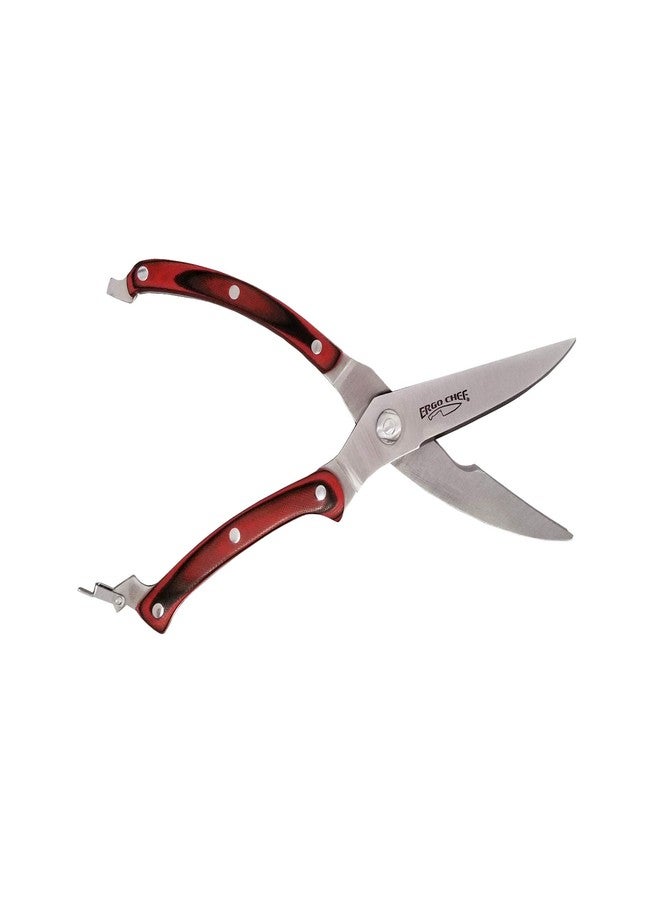 Ergo Chef Crimson Series Heavy Duty Poultry Shears - Premium German Stainless Steel, G10 Handles, Spring Loaded, Safety Lock - Perfect for Chicken, Meat, Fish, Vegetables & Herbs - Image 2