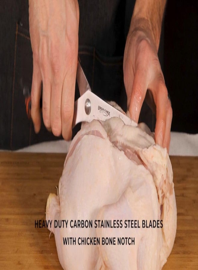 Ergo Chef Crimson Series Heavy Duty Poultry Shears - Premium German Stainless Steel, G10 Handles, Spring Loaded, Safety Lock - Perfect for Chicken, Meat, Fish, Vegetables & Herbs - Image 5