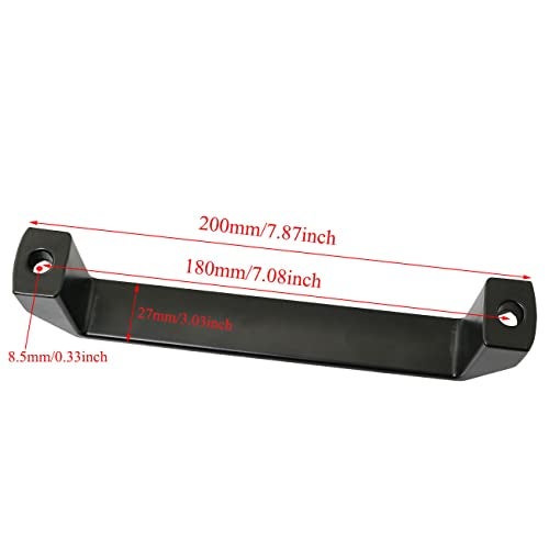 PZRT Black Aluminium Alloy Handle Rectangular Industrial Pull Handle for 30/40 Series European Standard Aluminum Extrusion Profile Accessories 180mm - Image 3