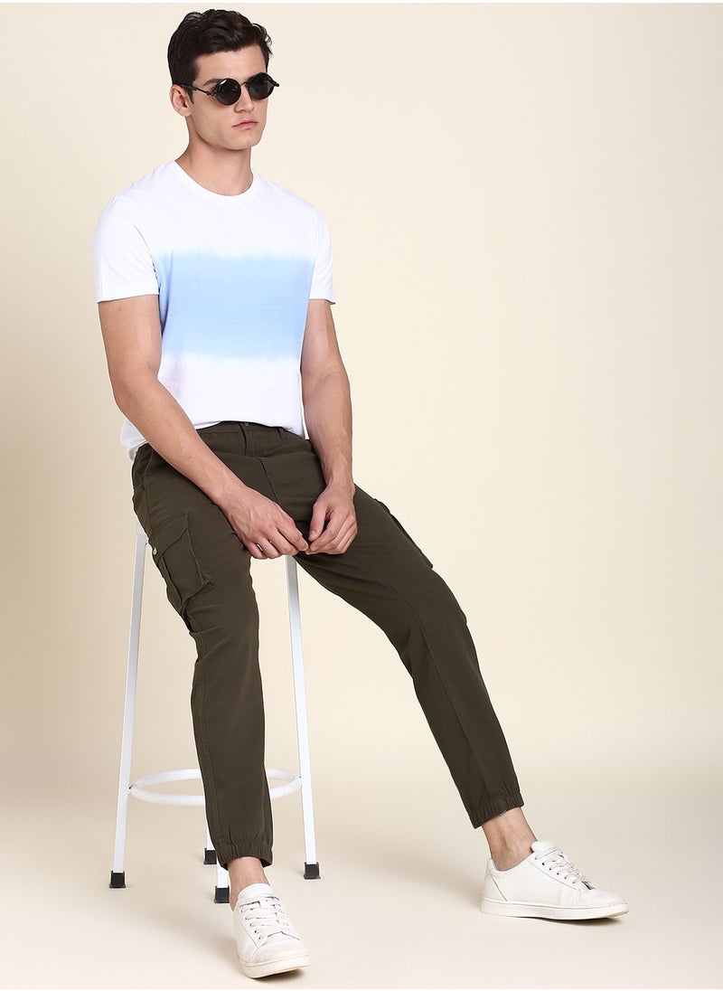 Dennis Lingo - Dark Olive Casual Trousers for Men - Slim Fit, Cotton Lycra - Image 1