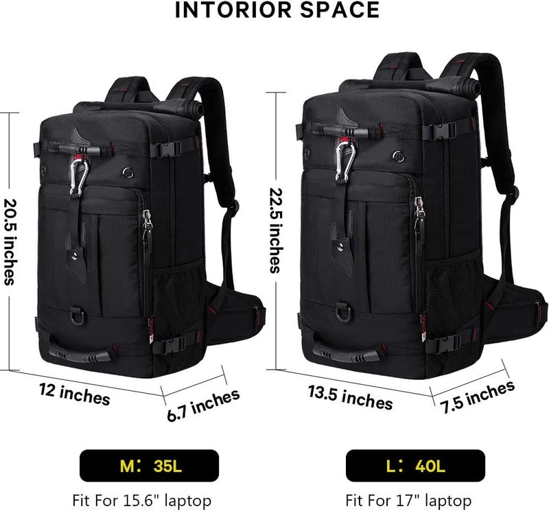 KAKA Travel Backpack, Carry On Backpack Durable Convertible Duffle Bag Fit for 15.6 Inch Laptop for Men and Women(Medium 35L) - Image 4