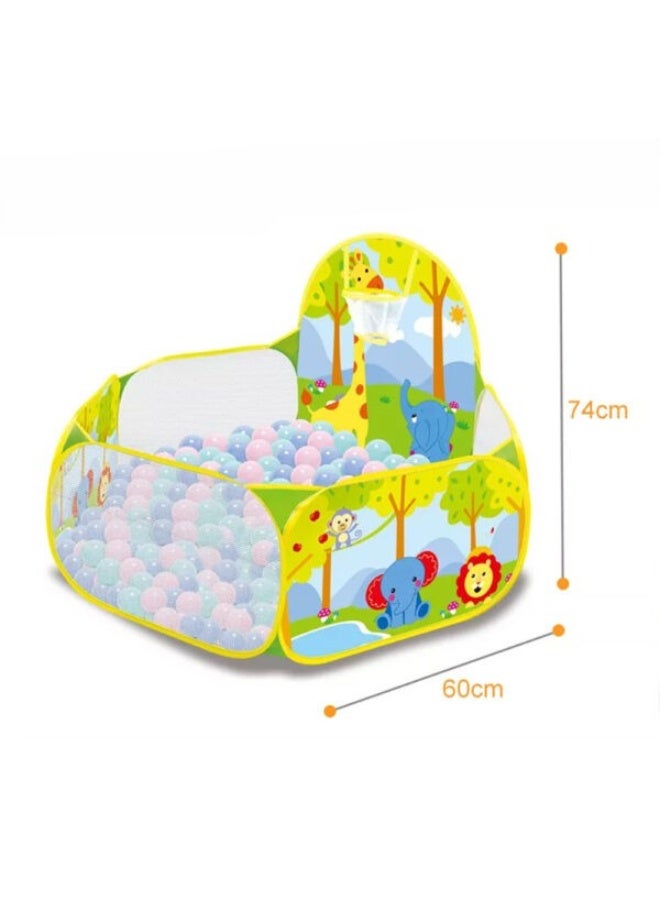 Giraffe-shaped ball pit for children with 100 green balls - Image 2