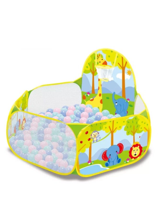 Giraffe-shaped ball pit for children with 100 green balls - Image 3